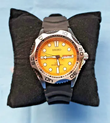 Seiko SNE109 P1 (V158-0AE0) 42mm Men's Diver Solar Orange Watch - NEW • £320