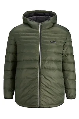 Jack & Jones Green Hooded Puffer Coat. Size - M • £7.57