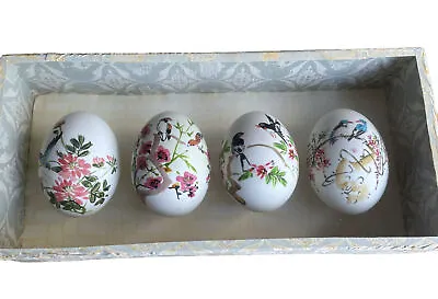 Vintage Chinese Oriental Hand Painted Eggs With Birds - Set In Original Display • £24.94