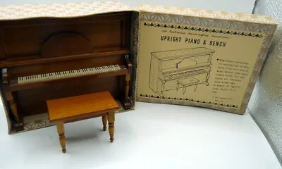 Vintage UPRIGHT PIANO & BENCH 1:12 Dollhouse Miniature Shakman • $39.99