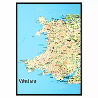 Wales Map Educational Poster Wall Art Welsh World Map Chart Upto A3 Size • £3.99