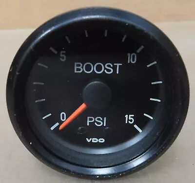 VDO 150-101 Vision Series Boost Gauge 2 1/16  Dia 0-15PSI Mechanical Black • $34.99
