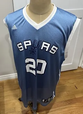 Adidas NBA  San Antonio Spurs Manu Ginobili #20 Light Blue Jersey Mens XL • $45