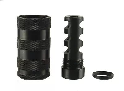 ALL Steel 1/2x28 TPI Hybrid Muzzle Brake Compensator With Concussion Sleeve • $39.99