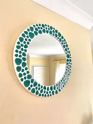£55 • Buy Lagoon Turquoise Pebble Round Mosaic Mirror