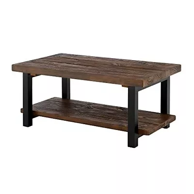 Iture Pomona Rustic Industrial Modern Vintage Metal And Solid Wood Coffee Table  • $317.49