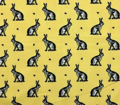 Lifestyle Bunny Rabbit Yellow 100% Cotton Fabric 135cm Wide  • £7.99