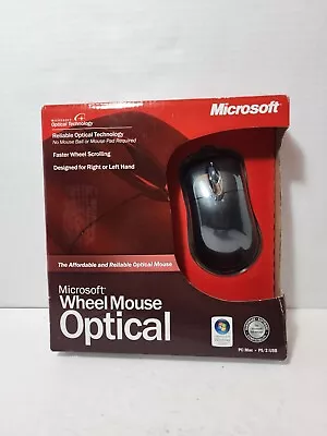 Microsoft Wheel Mouse Optical USB PS/2 3-Button Mouse Black Reliable NIB ULN3-7 • $59.95