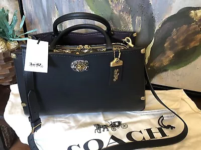 COACH Exotic MASON Black Leather Satchel Crossbody Bag 38717 B4/BK NWT $695 • $315