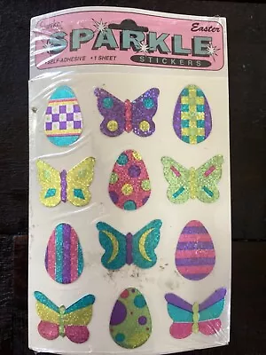 Vintage Eureka Easter  Sparkle Stickers 1 Sheet USA Made NEW N • $10