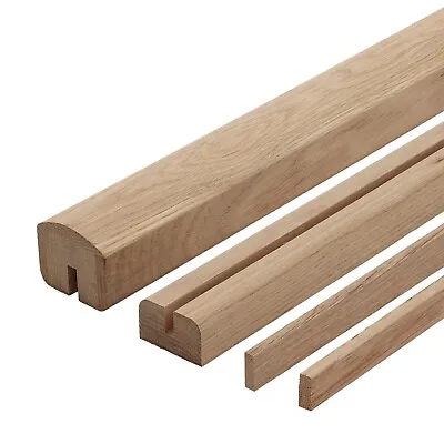 £219.70 • Buy Elements Oak Or Pine Handrail & Baserail Set For Glass Panel 8mm