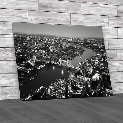 London Skyline Black White Canvas Print Large Picture Wall Art • £18.95