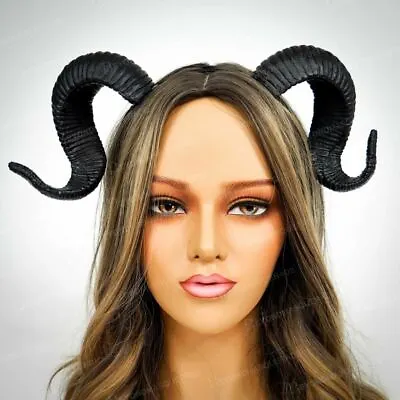 Small Ram Horns Headband Dragon Satyr Costume Halloween Headpiece Black • $17.95