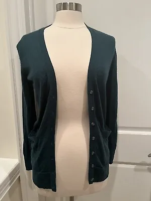 J. Crew Women's Cardigan Sweater Green 100% Merino Wool Lightweight Size XS • $9.99