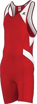 Russell Athletic Men Wrestling Sprinter Singlet Suit Small Red/White • $17.99