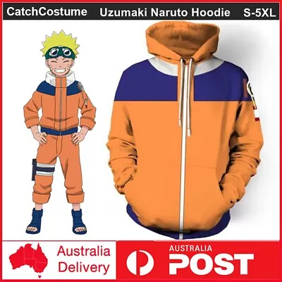 Uzumaki Naruto Anime Hoodie Sweatshirt Pullover Jacket Coat Cosplay Costume • $34.99