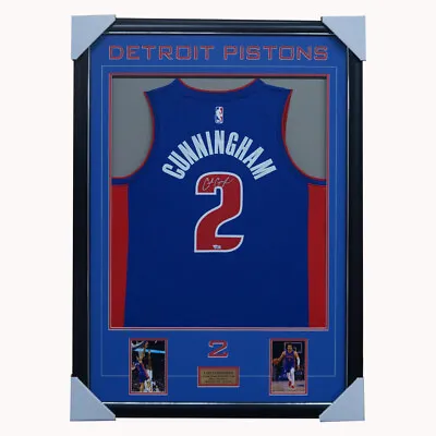 $1399 • Buy Cade Cunningham Signed Detroit Pistons NBA Official Fanatics Jersey Framed + COA