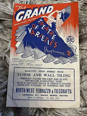 The Grand Theatre Bolton Theatre Of Varieties Programme August 1952 • £8