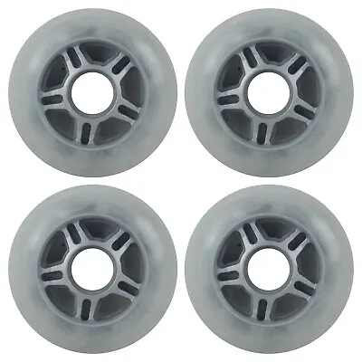 Inline Skate Wheels Multi Use 80mm 80A Clear Silver Indoor/Outdoor (4 Wheels) • $11.95