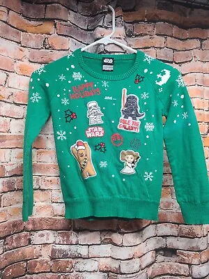 $9.99 • Buy Star Wars Christmas Holiday Sweater Youth Kids Size M Death Vader Chewy Leia 