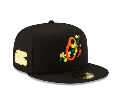 $33.90 • Buy Baltimore Orioles Bloom New Era Patch 59FIFTY Fitted YELLOW UNDERVISOR BRIM MENS