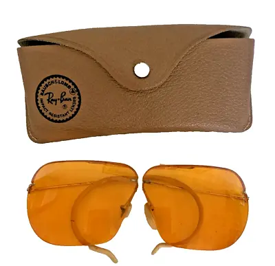 Ray-Ban Aviator Shooting Sunglasses Frame Only Amber Vtg Decot GF Case • $126.44