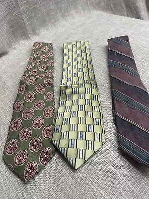 Men’s Neckties Lot Of 3 Vintage Green Purple May Cohens Florida Todays Man Staff • $12.50