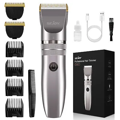 SEJOY Professional Men's Hair Clippers USB Rechargeable Beard Trimmers 5 Combs • £18.99