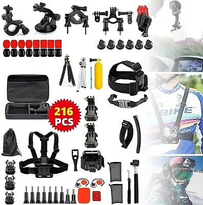 Sports Action Camera Mount Accessories Bundle Kit For GoPro Hero 10 9 8 216-In-1 • $52.99