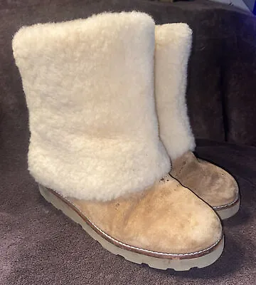 Ugg Maylin S/n 3220 Chestnut Suede Shearling Women Boots Size Us 8 • £216.95