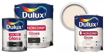 Dulux Non Drip Gloss Trim Paint For Wood & Metal - All Colours 750ml & 2.5L • £15.09