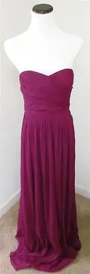 J Crew Silk Chiffon Arabelle Gown Spiced Wine Dress Bridesmaid Cocktail $365 NEW • $211.60