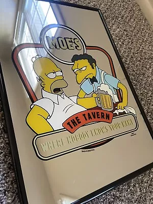 The Simpsons Moe’s Tavern “Where Nobody Knows Your Name” Bar Mirror 2002 • $75