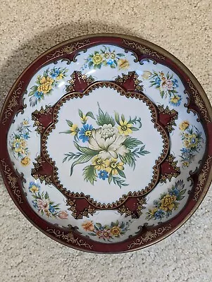 Vintage 1971 Daher Decorated Ware Round Metal Tin Flower Dish Bowl 11101 • $9.99