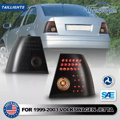 Tail Lights For 1999-2005 Volkswagen VW Jetta LED Black Smoke Lens 1 Pair • $125.99