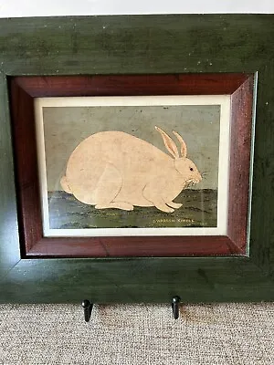Warren Kimble White Rabbit Folk Art Lovely Double Framed Print Bunny  Primitive • $27.50