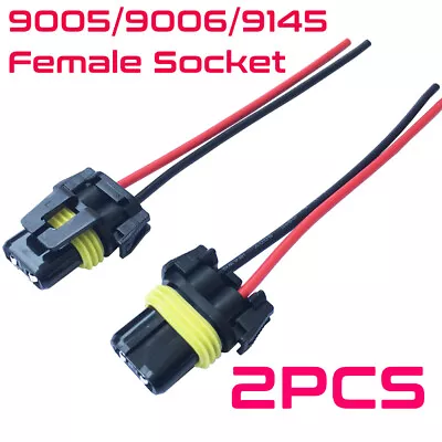 2pcs 9006 H10 9145 9140 9005 Fog Light DRL Connector Cable Wiring Harness Socket • $8.99