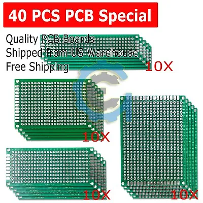 40 X FR-4 Double Side Prototype PCB Printed Circuit Board Of 1.6mm Thickness • $12.99
