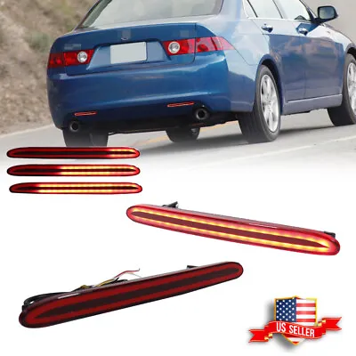 Red LED Rear Bumper Reflector Tail Brake Signal Lights For 2004-2008 Acura TSX • $22.99