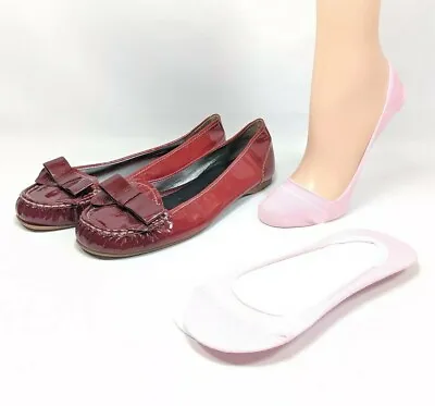 Michelle D Classy Flats Womens Sz 9 Red Patent Leather & 2 Pr Peds Socks (tu25ep • $21.99