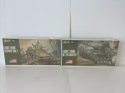 Lot Of 2 Hasegawa Light Tank Stuart Mk.1 & M-24 Chaffee New 1:72 Scale Sealed • $41.99