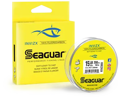 Seaguar InvizX Fluorocarbon Clear Fishing Line 200 Yards VZ200 Mainline/Leader • $23.18