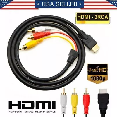 $5.99 • Buy 1080P HDMI Male To 3 RCA Video Audio AV Component Converter Adapter Cable HDTV