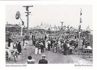 (19144) Postcard Del Mar Fairgrounds Early Attractions 1936 MODERN POSTCARD • £1.68