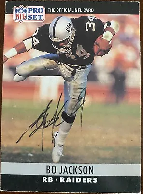 Bo Jackson Signed 1990 Los Angeles Raiders Pro Set Football Card #155 PROOF COA • $299.99