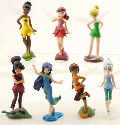 7Pcs Tinkerbell Fairy Figure Anime Toy Tinker Bell PVC Action Figures Dolls • £8.83