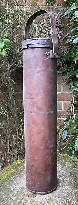 Antique Good Unusual Tall Army Military Copper Cordite Shell Carrier Militaria • £2.20