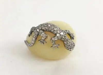 Jensen Stern 18K Opal & Diamond Ring Size 6.5 • $1615