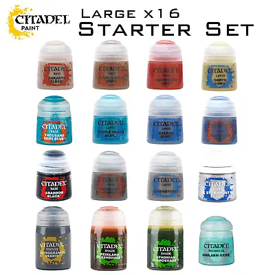 Warhammer Paint Starter Set Collection X 16 Citadel New - £50.65 RRP **49% OFF** • £25.99