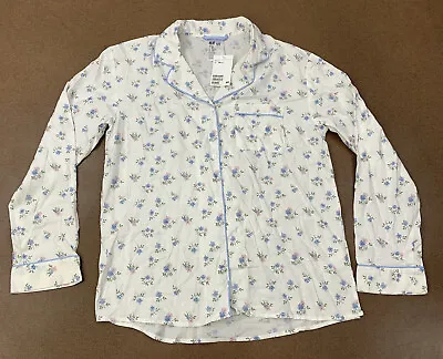 H&M Women's Size XS White Floral Print Long Sleeve Pajama Top NWT • $7.49